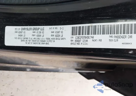 2011 Chrysler 200 Limited из США, поврежденный, VIN 1C3BC2FB7BN581740